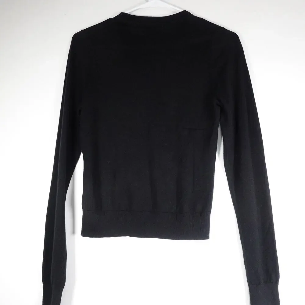 Repaired Women's XS Tuckernuck Black Silk Cashmere Katie Long Sleeve Tee $188